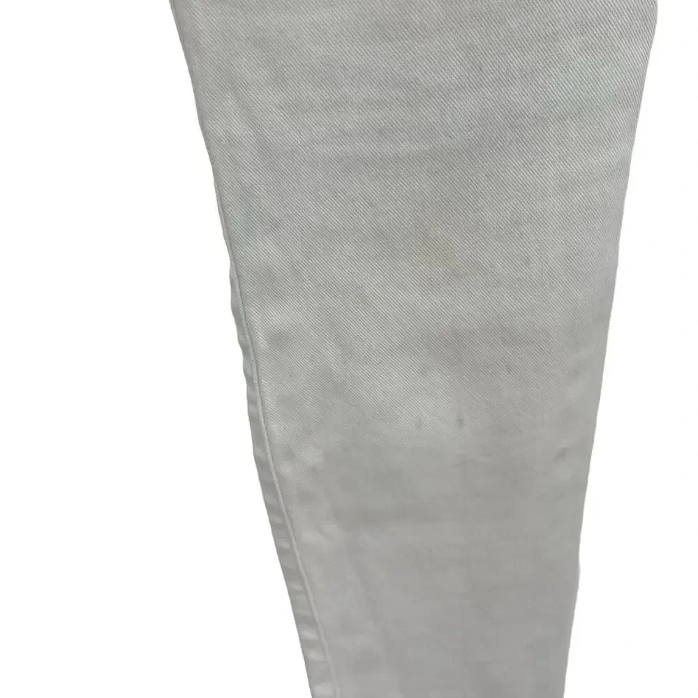 Mother Denim Looker Ankle Fray Jeans in‎ Glass Slipper White Size 26